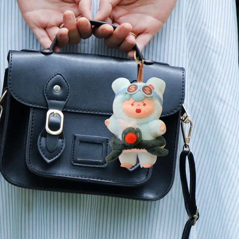 Keychain Plushies Cute Cartoon Animal Stuffed Toy Collectible Dolls Keychain Decoration Hangable Ornament For Living Room