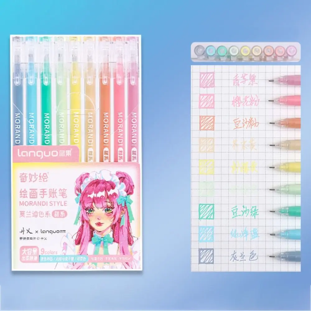 Kawaii Vintage Morandi Grau Stifte Set Multi Farbe Gel Tinte Stifte Marker Liner Kugelschreiber Schule Büro Schreibwaren Geschenk Stift – Detail 3