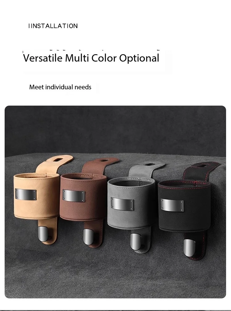Car Hook Storage Box Seat Back Milk Bottle Beverage Cup Holder Suede Rear Storage Car Storage Box Hook 12