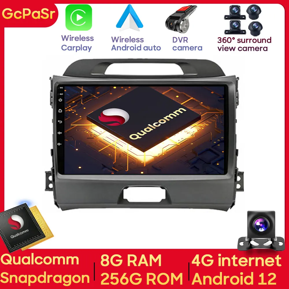 

Qualcomm Snapdragon Android Car Radio Video Player For Kia Sportage 3 4 2010 – 2015 Android Navigation GPS Carplay IPS DSP Wifi