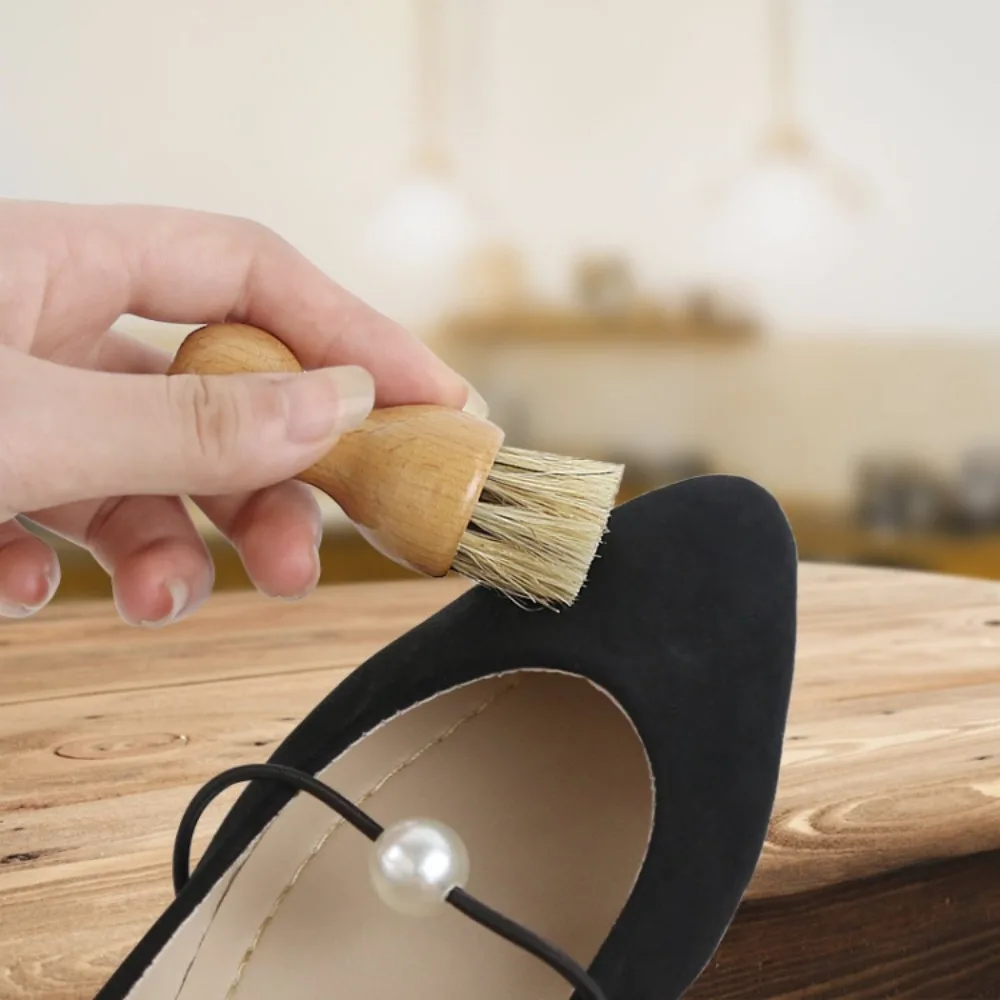 Mini Shoe Brush 4PCS Beech Flexible Easy To Use Clean Comfortable Beech Handle Shoe Brush Durable Household Cleaner shoe brush