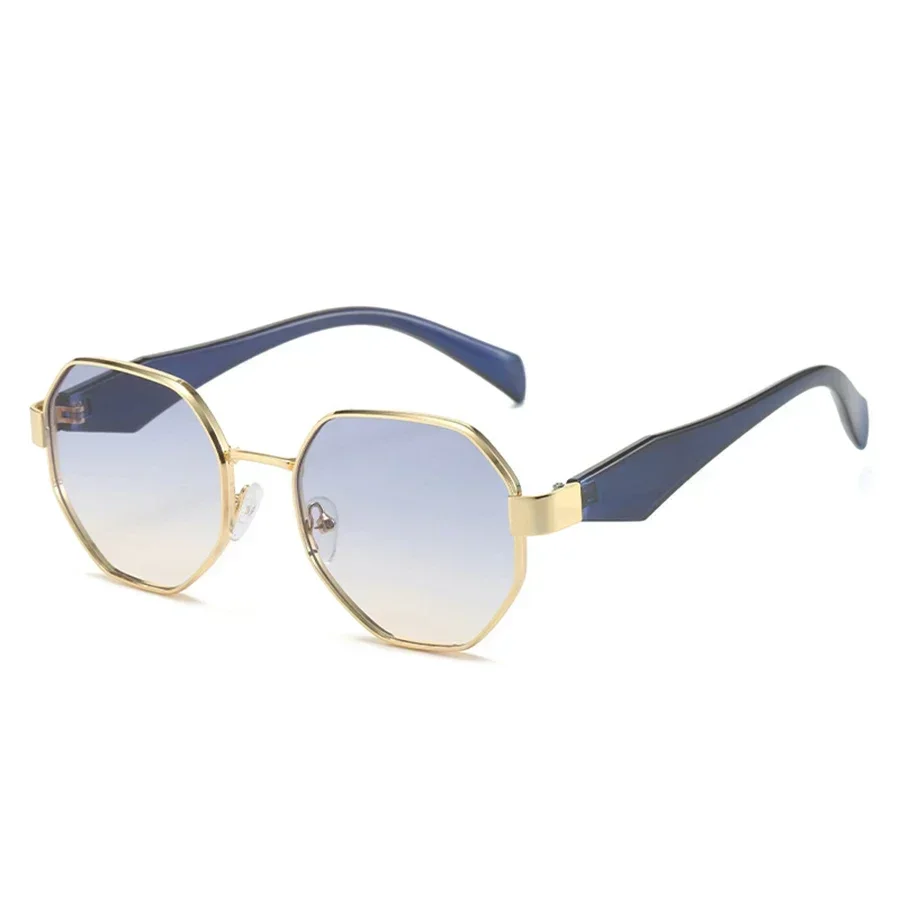 Vintage Sunglasses Women Fashion Polygonal Metal F...