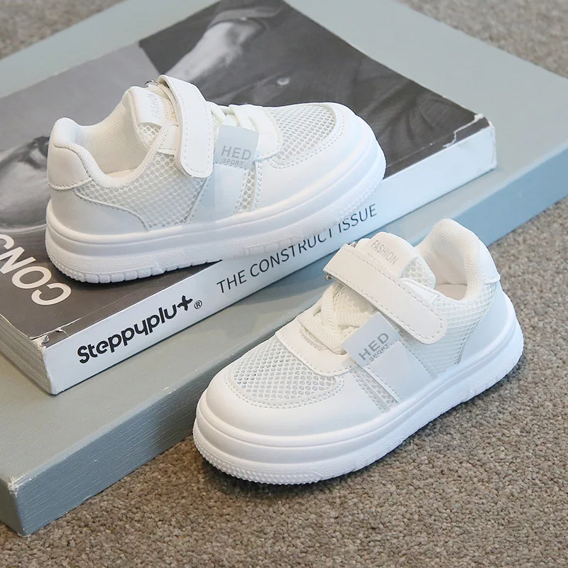 

Children White Shoes 2024 New Summer Boys Sneakers Kids Hollow Net Sneaker Girls Casual Board Shoes Baby Children Tennis Shoes