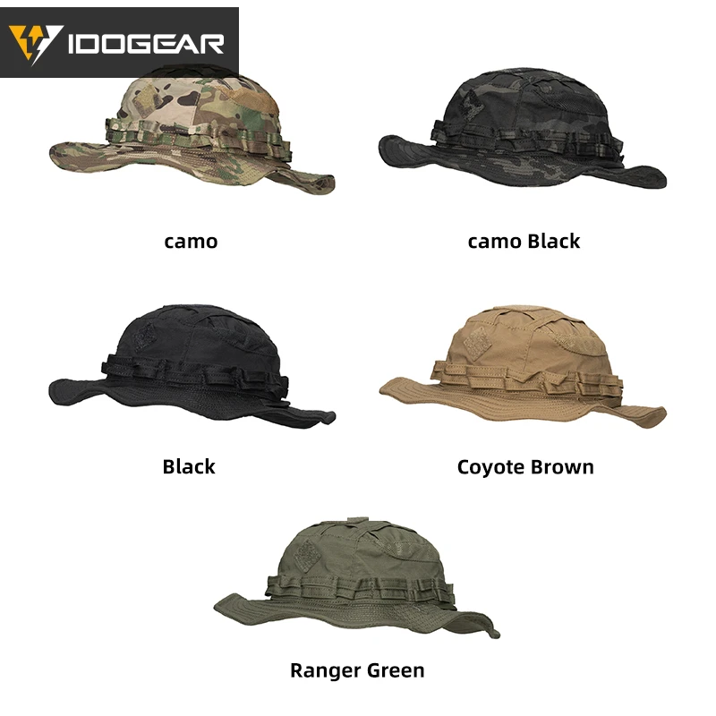 Chapeau tactique boonie pêche IDOGEAR - Brim large ajustable camouflage pêche chasse 3623
