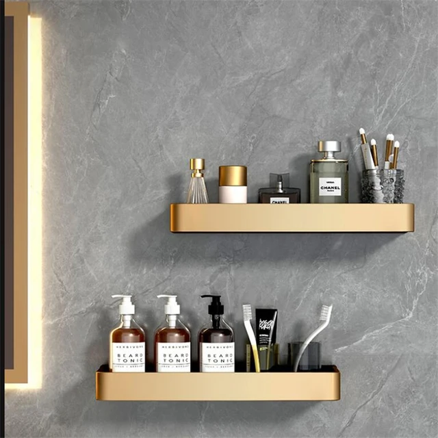 Corner Shelf Wall Mounted Bathroom Shelf Brushed Gold Aluminum Bath Shower  Shelf Bath Shampoo Holder Corner shelf - AliExpress