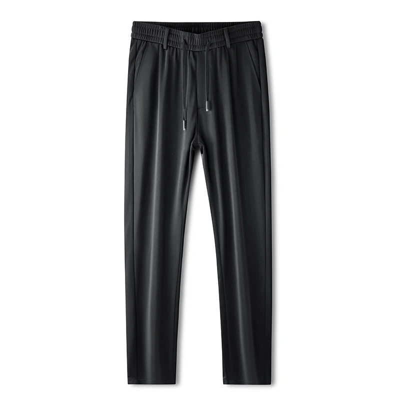 Solid Color Spring Autumn Button Zipper High Waist Pockets Casual Men's Clothing Trousers Trouser Suits Preppy Style Pants