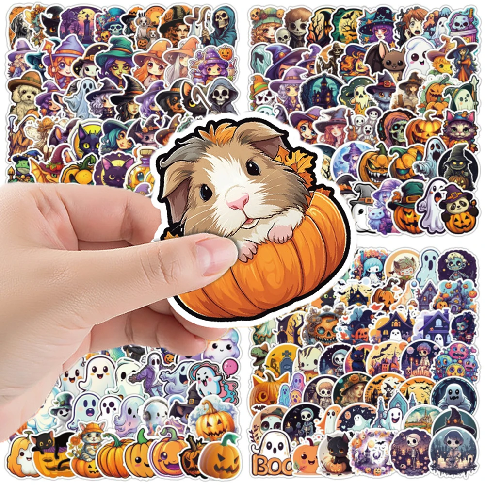 

50Pcs Gothic Halloween Cartoon Cute Varied Graffiti Stickers DIY Helmet Laptop Decoration Travel Luggage Wall Pencil Case Decals