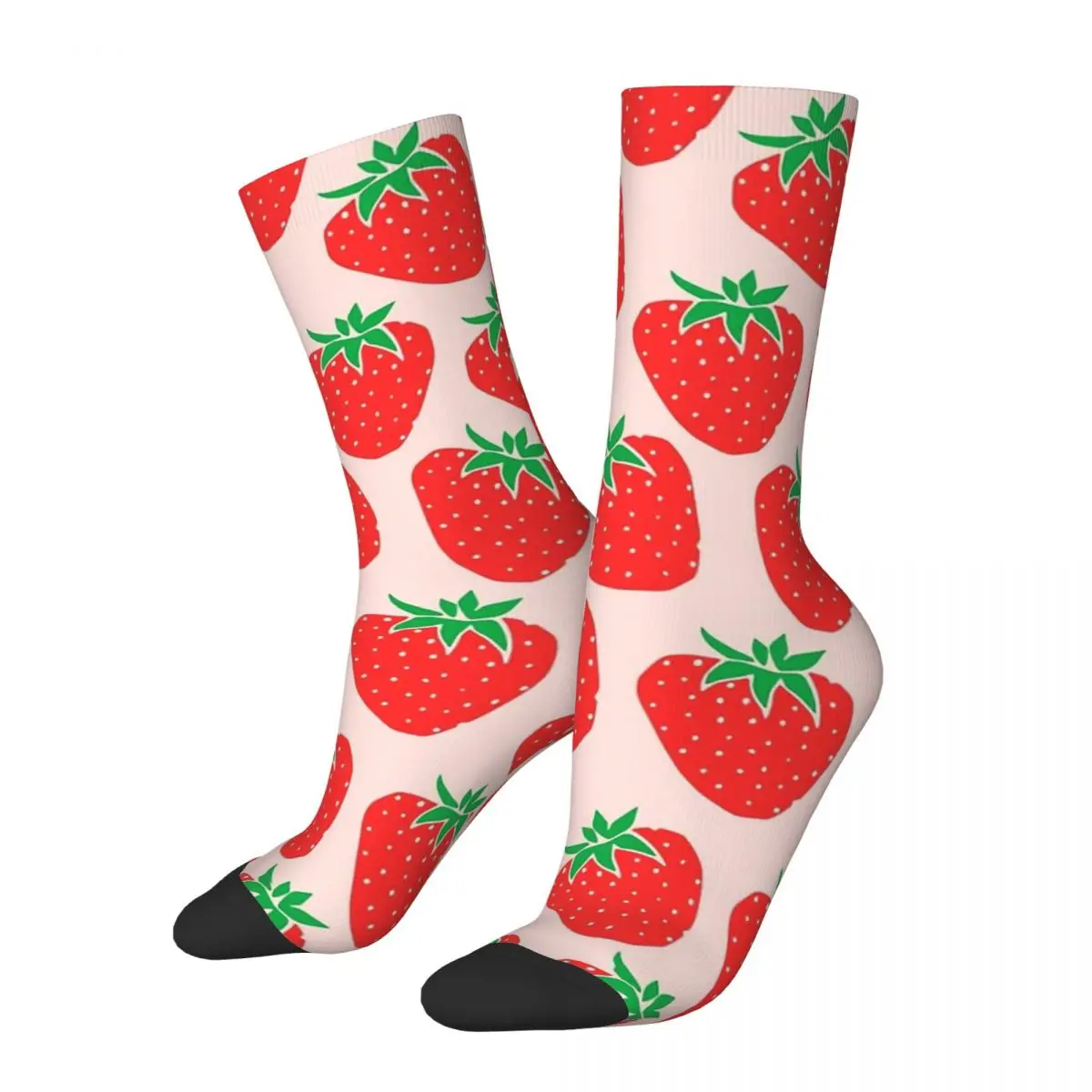 

Funny Crazy Sock for Men Cute Hip Hop Harajuku Strawberry Happy Seamless Pattern Printed Boys Crew compression Sock Casual Gift