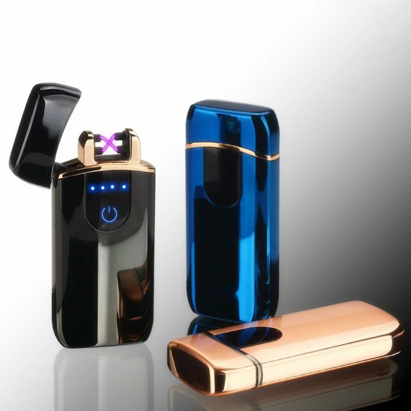USB Electronic Cigarette Lighter Electricity Lighter Electric Double Arc Plasma Chargeable Windproof Gift Lighters