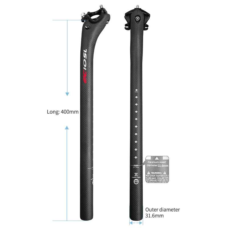 lowest prices around 3K Carbon Bicycle Seatposts 5°/25° MTB Road Bike Seat Tube 25.4/27.2/30.8