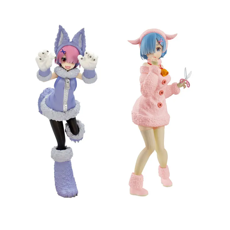 

[In Stock]Original FuRyu ReZero Starting Life in Another World From Zero Rem Ram Sheep And Wolf Ver Action Figure Model Doll Toy