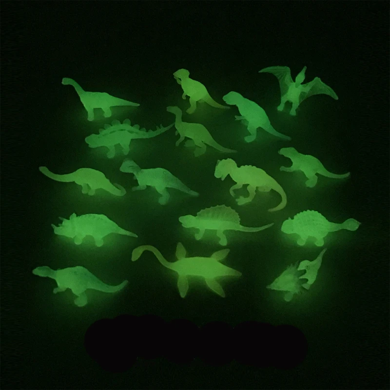 Mini Jurassic Noctilucent Dinosaur Toys 32Pcs 2inch Kids Dinosaur Party Favor Decoration Pinata Filler Boys Birthday Goody Bag