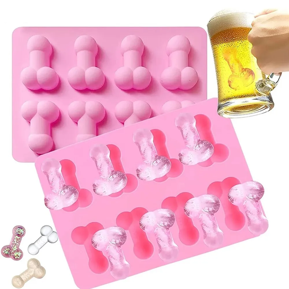  Funny Dicks Chocolate Mould Ice Cube Tray Adult Party Genitals Dessert Sexy Penis Chest Silicone Cake Mold Baking Cake Tools 