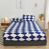 New Printing Fitted Bed Sheet King Queen Mattress Cover Protector Pad Bed Cover Bed Linens with Elastic Room Decor Antibacterial 2