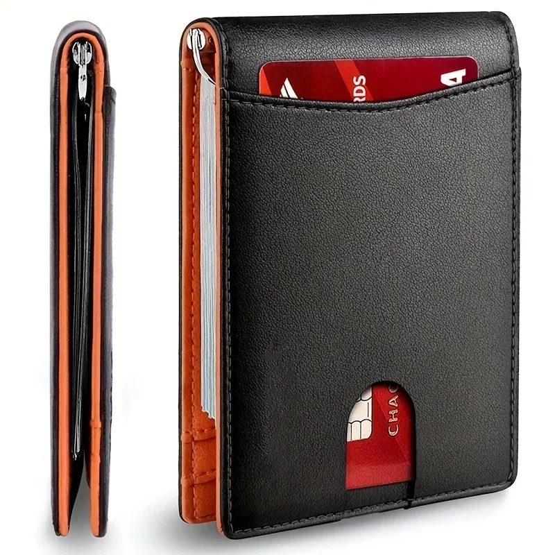 Zitahli - Carteras Delgadas Para Hombre Con Clip De Dinero De Piel Con