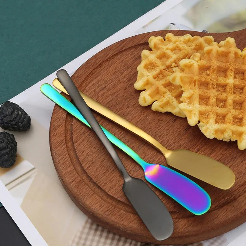 Stainless Steel Butter Knife Long Handle Cheese Bread Jam Cutter Multifunctional Western Food Tableware