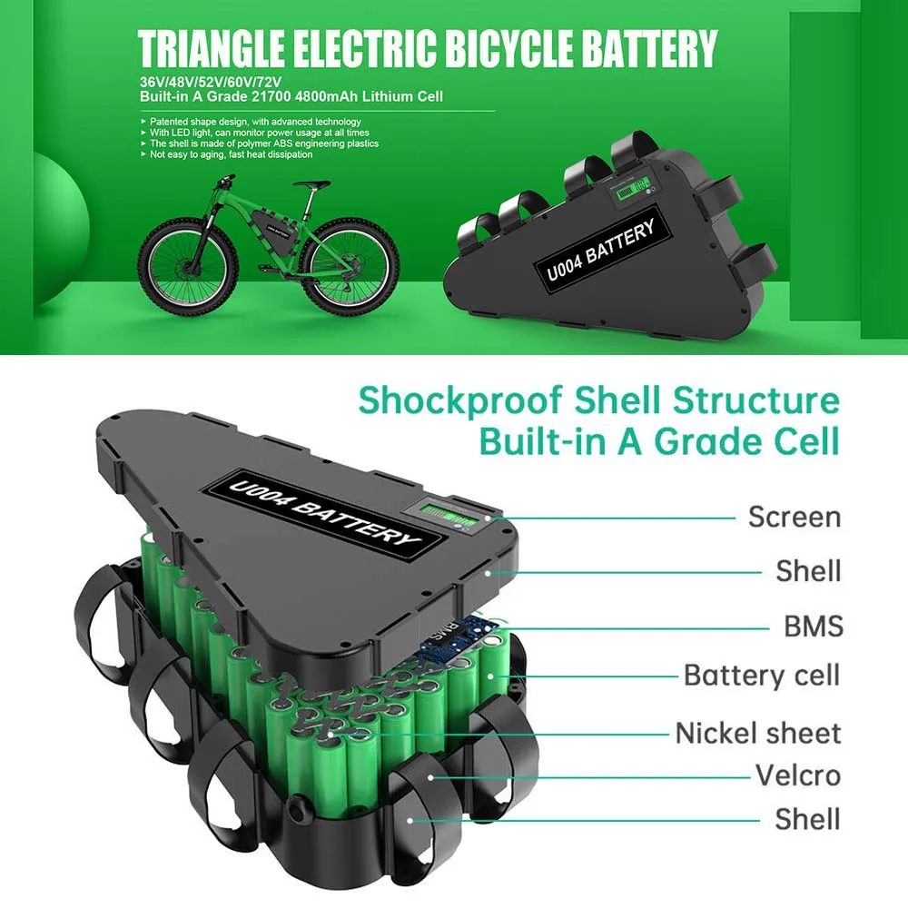 Electric Bike Battery 48v Triangle  48v 18650 Ebike Battery Pack - Lg  Ebike Battery - Aliexpress