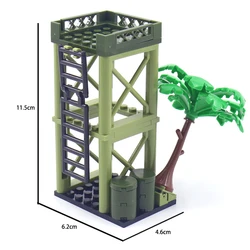 MOC World Sentry Post Lookout Tower Military Building Blocks Kit (No Box)