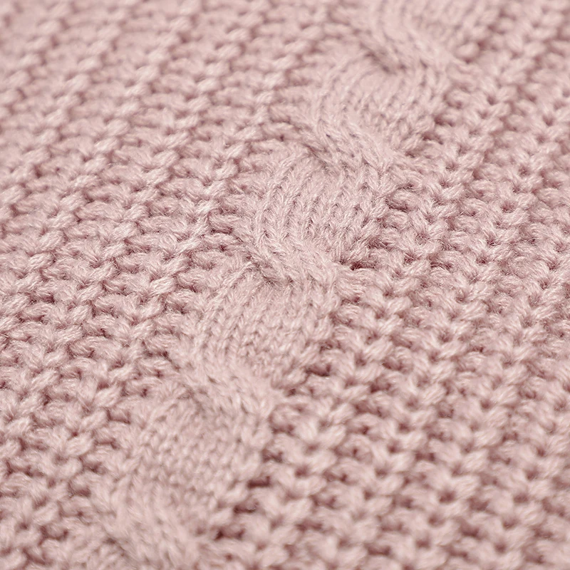 Solid Color Newborn Baby Swaddle Blankets Breathable Knitwear Infant Security Blankets Soft Acrylic Toddler Receiving Blankets 3