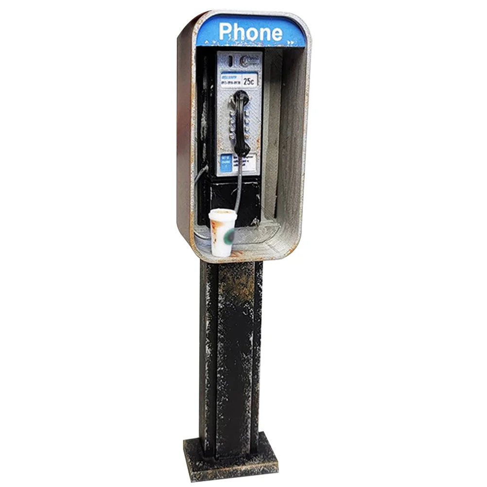 

Dollhouse Pay Phone 1:12 Mini American Payphone 1950S Payphone Retro Miniature Telephone Booth Classic Retro Style Payphone