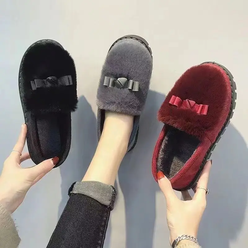 

Туфли женские на плоской подошве, хлопковая модная домашняя обувь, плюшевые, на толстой подошве, для послеродового периода, для осени и зимы, ZJ265