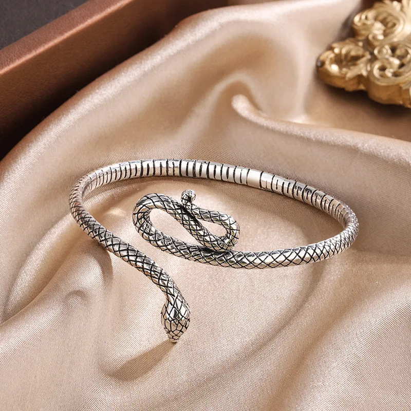 Snake Bangle Bracelet 925 Sterling Silver for Women