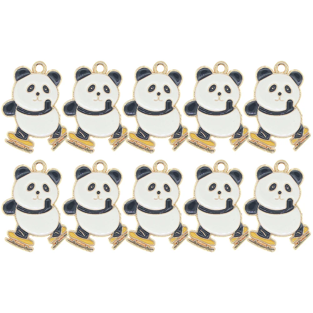 

10 Pcs Gifts Panda Alloy Pendant Chic Charms Key Chain Making Supplies Jewelry Decor DIY Accessories