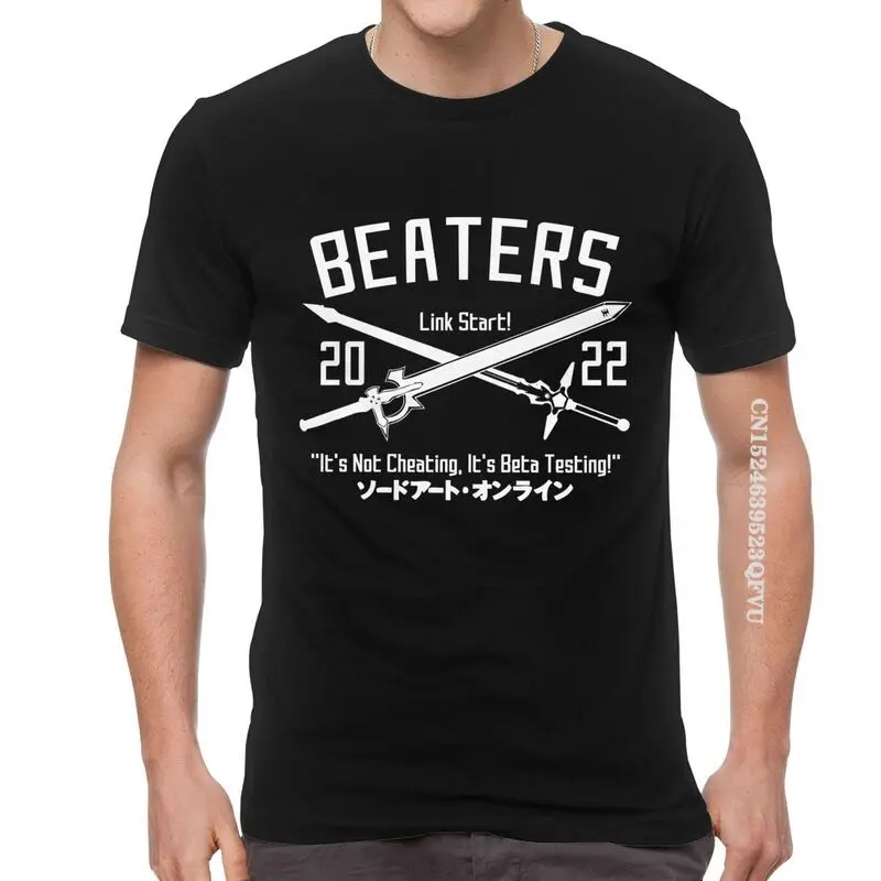 

Футболка Beaters мужская оверсайз, хлопковая уличная одежда с принтом японского аниме манга, Сан-меч, арт онлайн