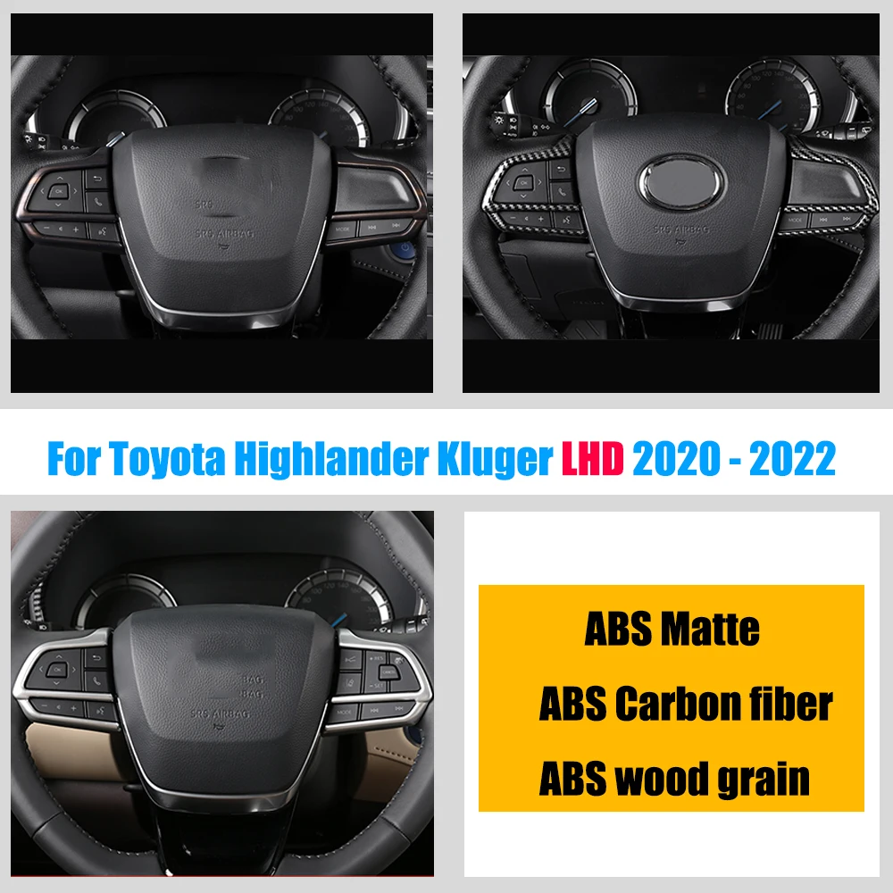 

For Toyota Highlander CROWN Kluger 2020 2021 2022 Accessories Car Steering wheel Button frame Cover Trim sticker Auto styling