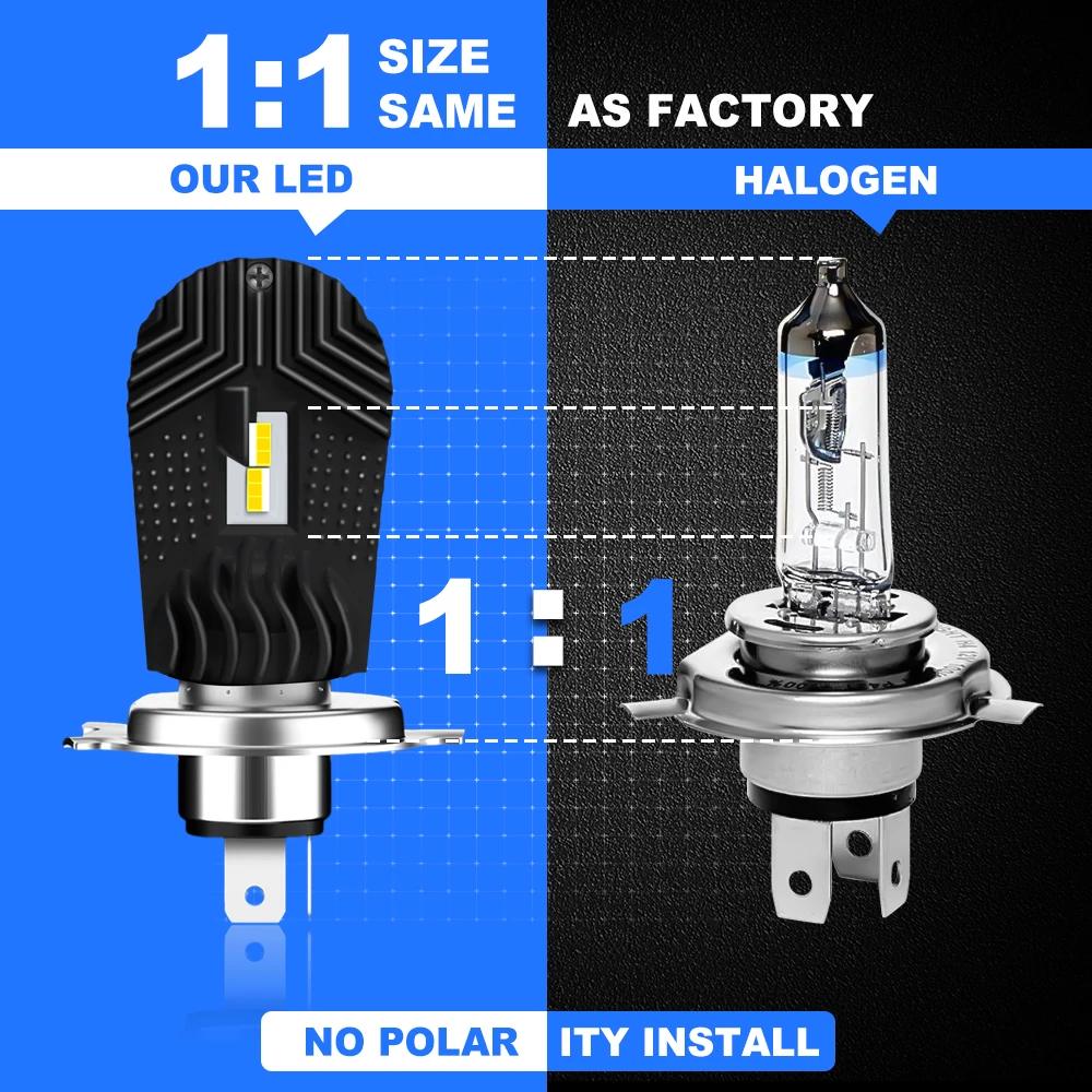 

Drive with Confidence Using Powerful Car LED Headlight Bulbs – Hi Lo Beam, Mini H4 LED Motorcycle Light, 3570-3 Chips