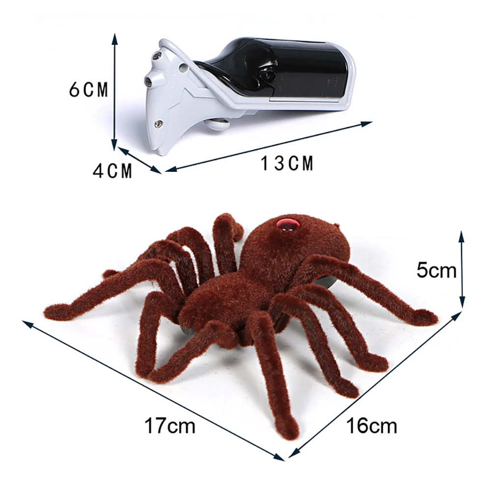 Electronic RC Simulation Spider Model Creative Funny Halloween Prank Trick  Toy Infrared Remote Control Luminous Spider Toy