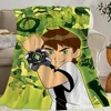 Cartoon B-Ben 10 Green Blanket Skin friendly comfort warm soft plush blanket suitable sofa living room office bedroom 6