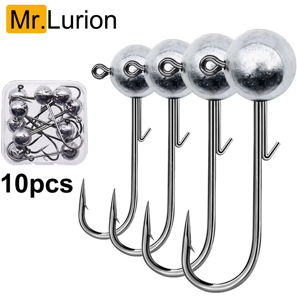Boîte MrLurion hameçons plombés 2g à 20g - Hameçons jig round head pour leurres souples et pêche du bass