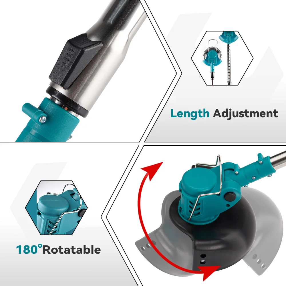 Electric Lawn Mower Cordless Electric Lawn Mower Foldable Adjustable Trimmer Efficient Garden Pruning Cutting Power Tools For Makita 18V Battery Pin