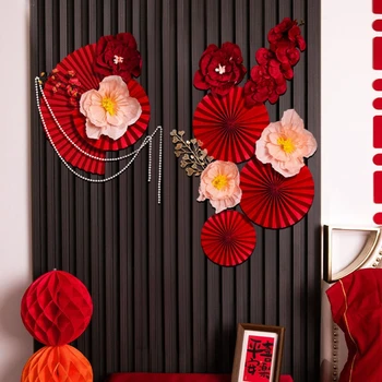 Chinese Wedding Paper Decoration New Year Wall Decoration Background Decoration Wedding Party Supplies 2025 New Year Home Decor 1