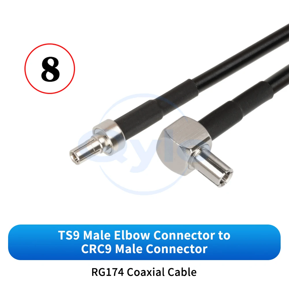 TS9 auf CRC9 Winkeladapter Stecker/Buchse Verlängerungskabel Ultraflexibles Konvertierungskabel RG174 HF-Koaxialkabel (1 Stück) – Detail 6