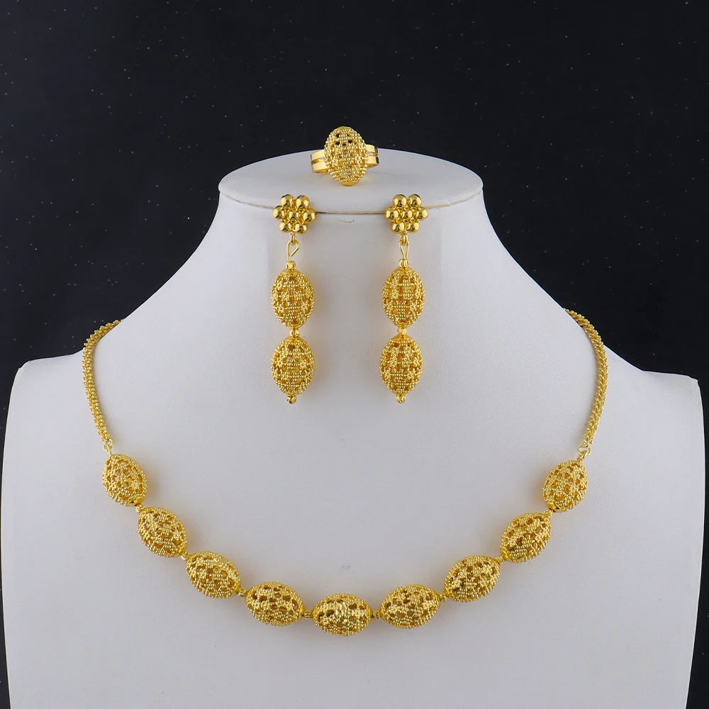 Luxury Jewelry Set for Women: Necklace, Earrings & Rings - Bridal & Party Accessories Wholesale