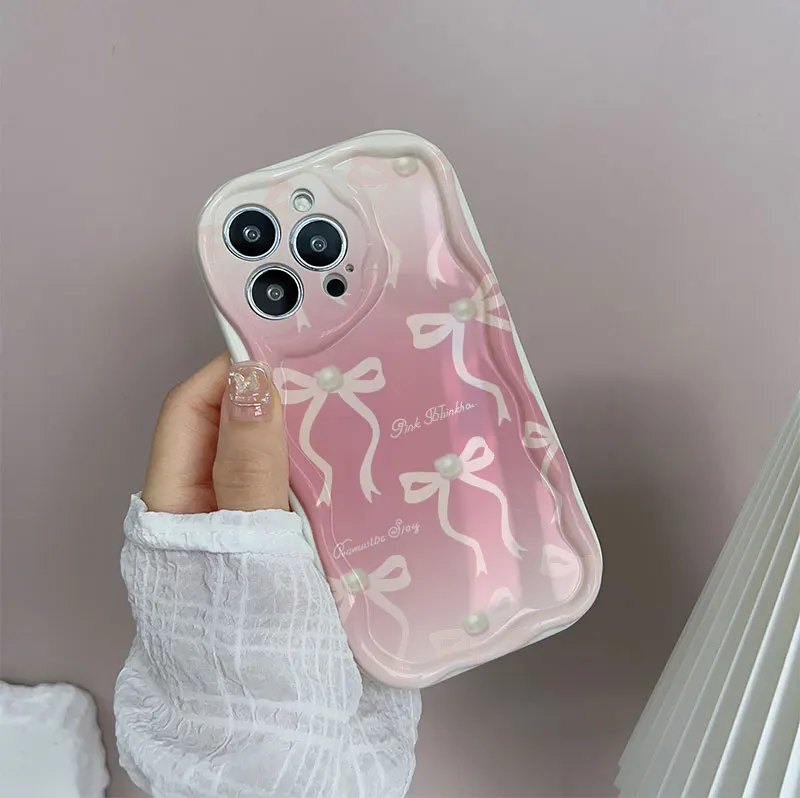 Chic Pink Bow Soft Wave Phone Case