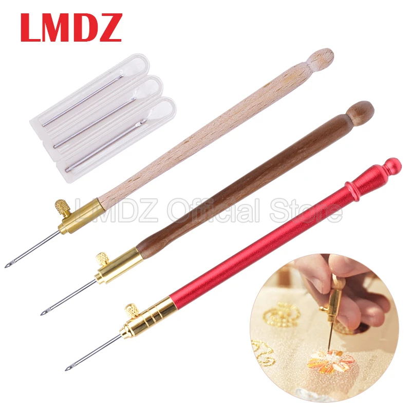 LMDZ Embroidery Punch Needle with 3 Needles Punch Pen Embroidery Cross