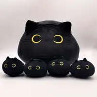 5pcs Mother Black Cat and Small Cats Plush Toy Stuffed Animals Doll For For Halloween Thanksgiving Day Christmas Gifts 1