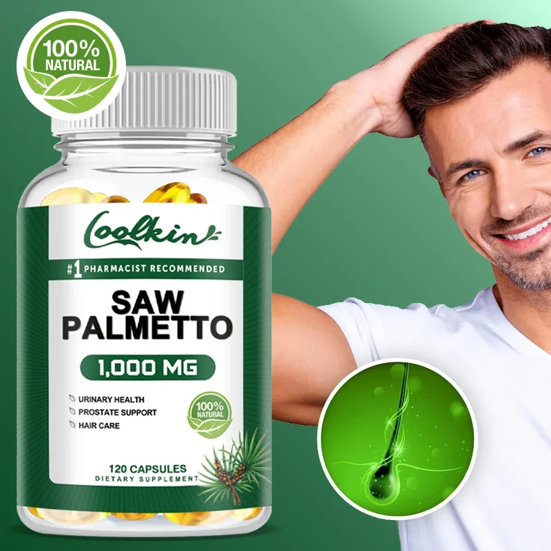 Premium Saw Palmetto Supplements Men's Health Contains Fatty Acids and Essential Nutrients from Saw Palmetto Berries