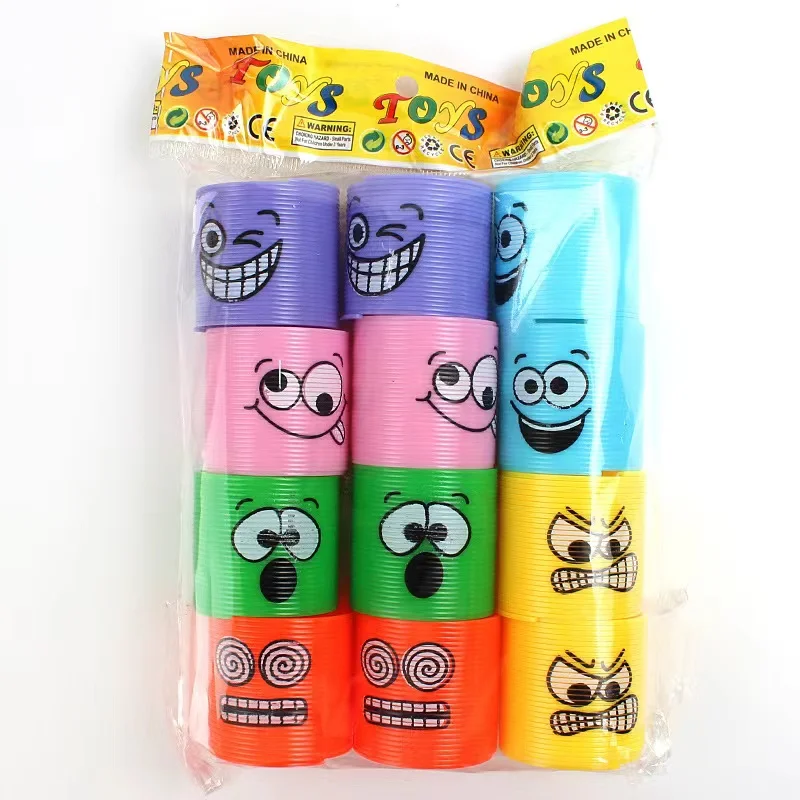 12Pcs Funny Face Rainbow Magic Spring Toy Spiral Game Party Favors For Kids Birthday Awards Goodies Pinata Gift