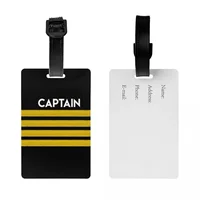 Captain Epaulets Stripes Luggage Tags for Suitcases Aviator Flight Pilot Privacy Cover ID Label 2