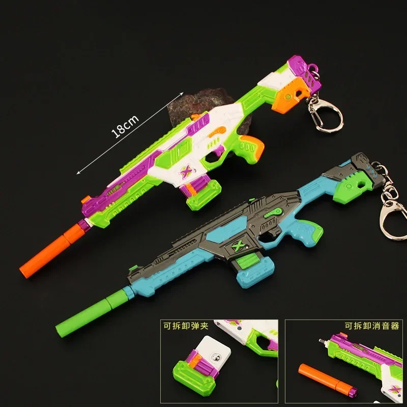 

18cm Valorant Weapon Game Peripherals Guns Keychain BlastX Phantom Removable Safety Blunt Alloy Model Cosplay Pendant Gifts Toys