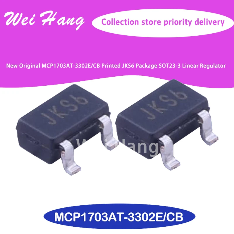 Nuovo Originale Mcp1703At-3302E/Cb Stampato Pacchetto Jks6 Sot23-3 Regolatore Lineare