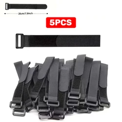 Versatile Self - Adhesive Hook and Loop Straps for Cable Management and Home Organization (5Pcs)