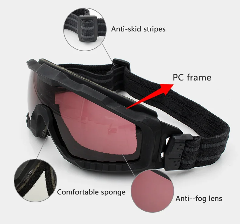 C M Halfafű anti-fog Sí napszemüvegek Kerékpározás Nap szemüvegek hadi Védőszemüveg bullet-proof Kisfokú Harcászati szemüvegek MTB lövöldözős eyewear