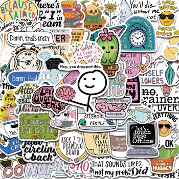 50 pezzi adesivo sarcastico estetica kawaii scrapbook graffiti decorazione laptop bagagli telefono skateboard adesivo fai da te impermeabile