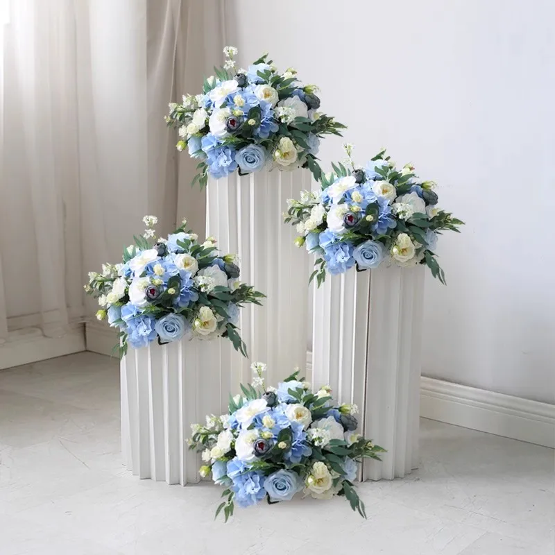 

Light Skyblue Wedding Centerpiece Flowers Table Decor Greenery Runner Custom Flower Ball Road Lead Flower Ball