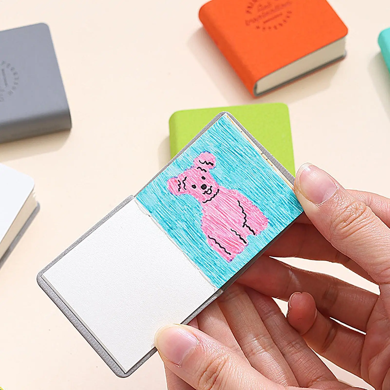 3 Pezzi Mini Album da Disegno Quadrato, Blocco per Schizzi ad Acquerello, Carta Spessa, Taccuino Aziendale 2x2 Pollici, Album Tascabile per Arte - immagine 2